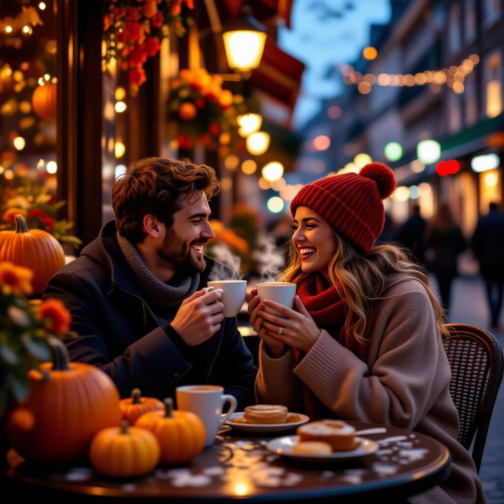 Cozy Autumn Date Night at Outdoor Café