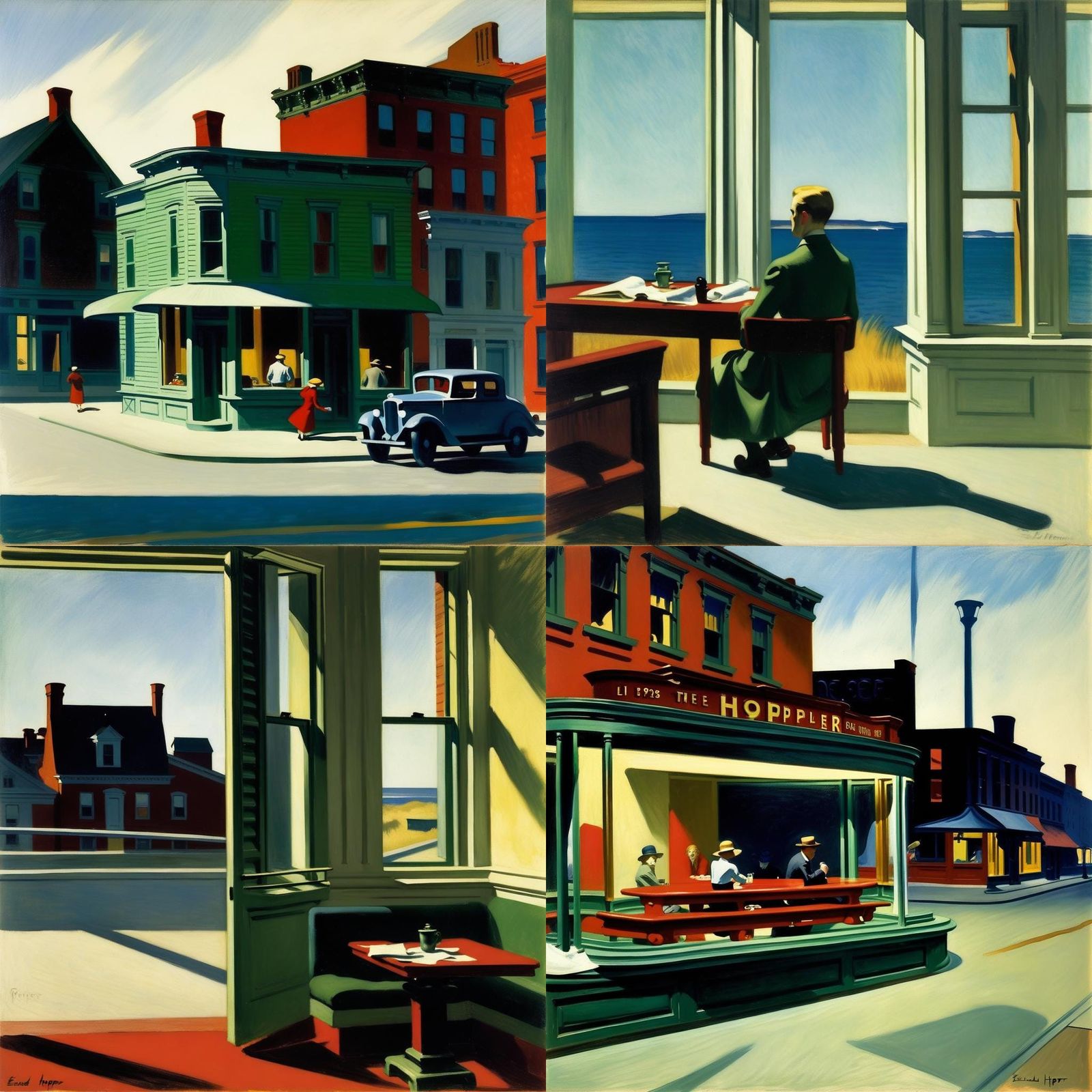 Evocative Urban Scene in American Realist Style