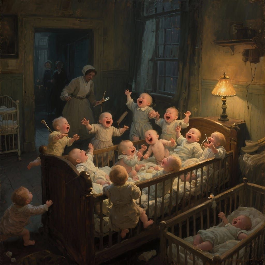 Victorian Babies Party in Orphanage Maternity Ward