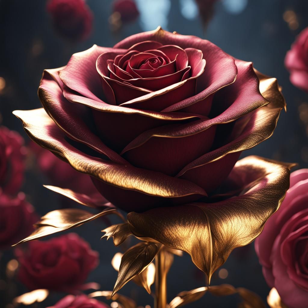 Gold Rose Digital Matte Painting