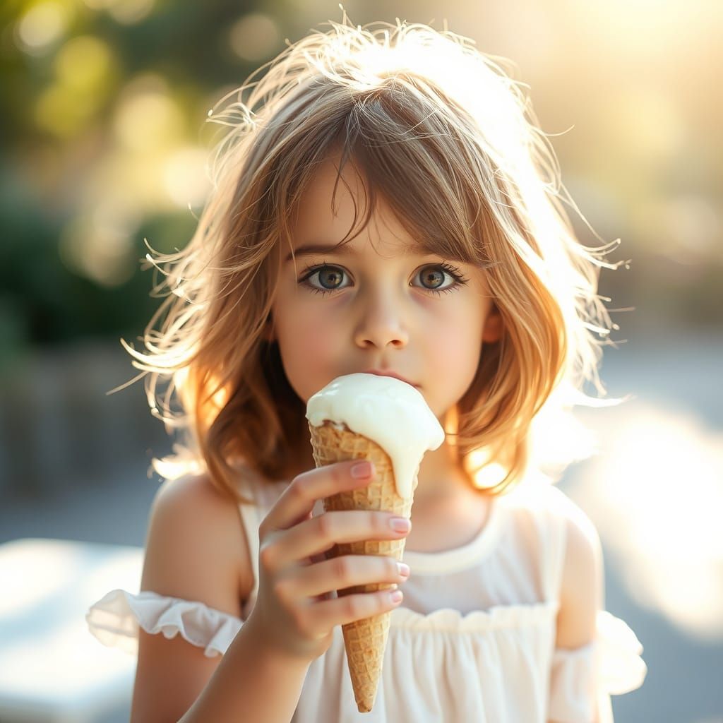 Girl with Ice Cream: Dreamlike Soft Focus Photography