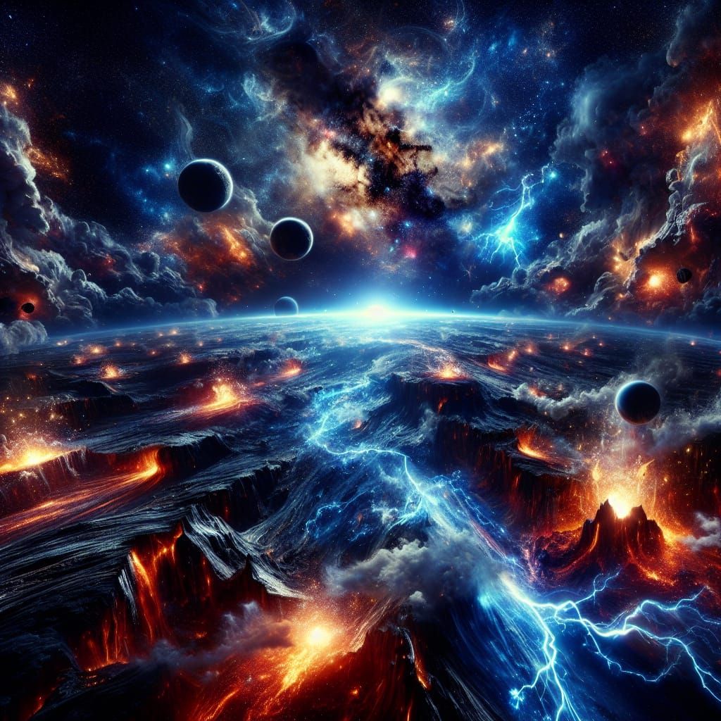 Cosmic Genesis: Swirling Nebulae and Stellar Birth