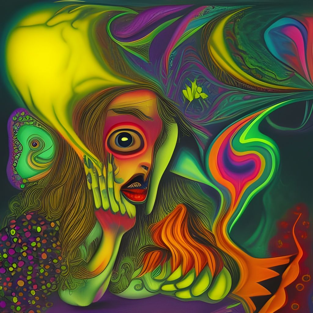 Psychedelic Forest Art with Optical Illusions