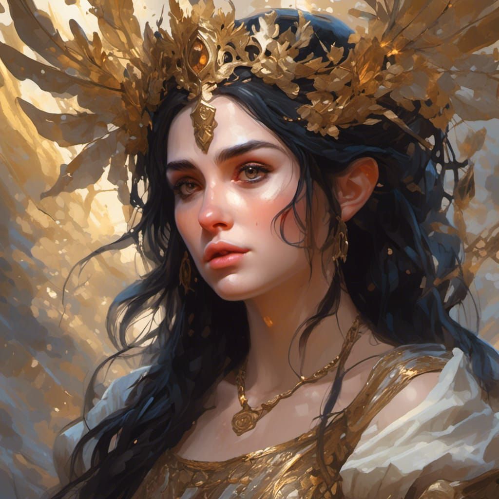 Sensual Half-Elf Portrait in Hyperreal Style