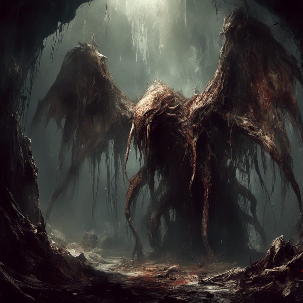Lovecraftian Horror Creature Unfolds in Dark Underground Lai...