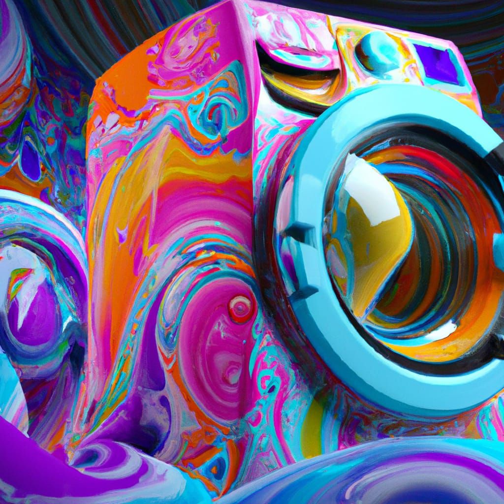Colorful Washing Machine in Neo-Impressionist Style