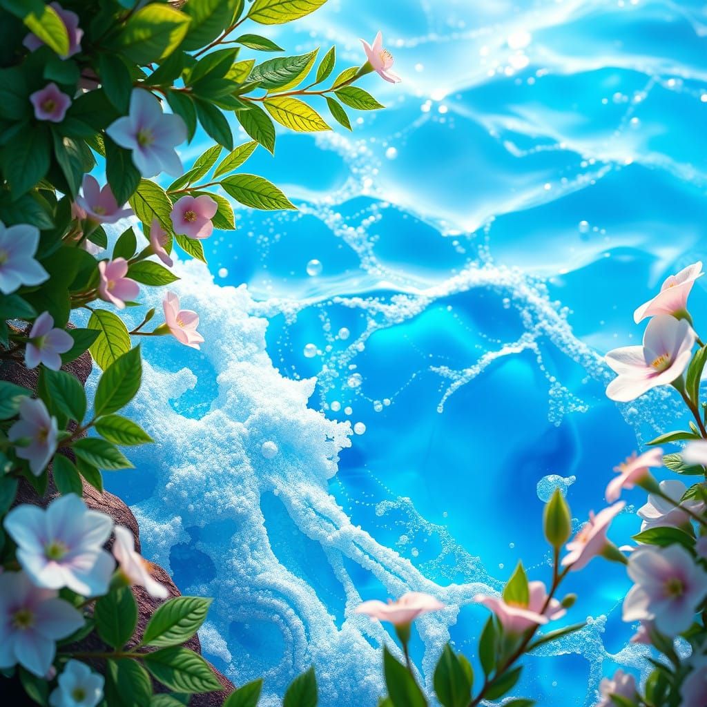 Whimsical Candyland Seascape in Iridescent Hues