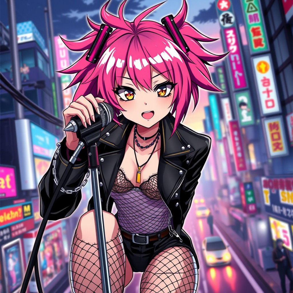 Hatsune Miku as Punk Rock Anime Star