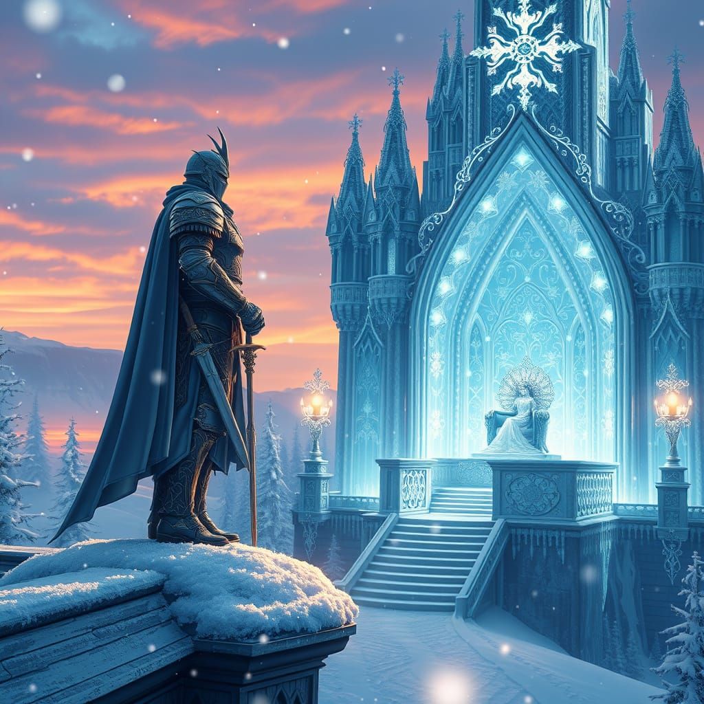 Regal Guardian of the Winter Palace in Majestic Ice Armor
