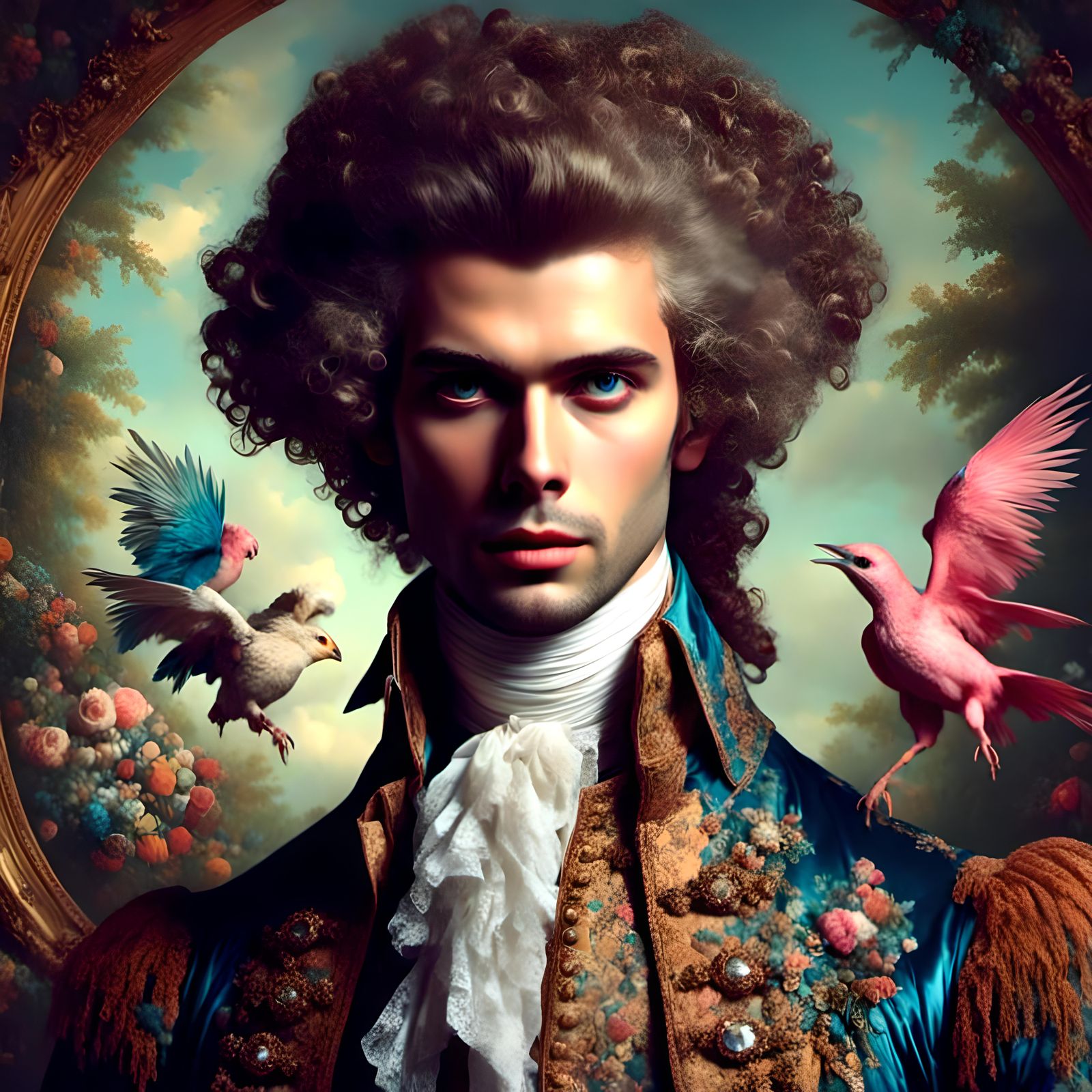 Surreal Rococo Dreamscape: AI-Generated Art