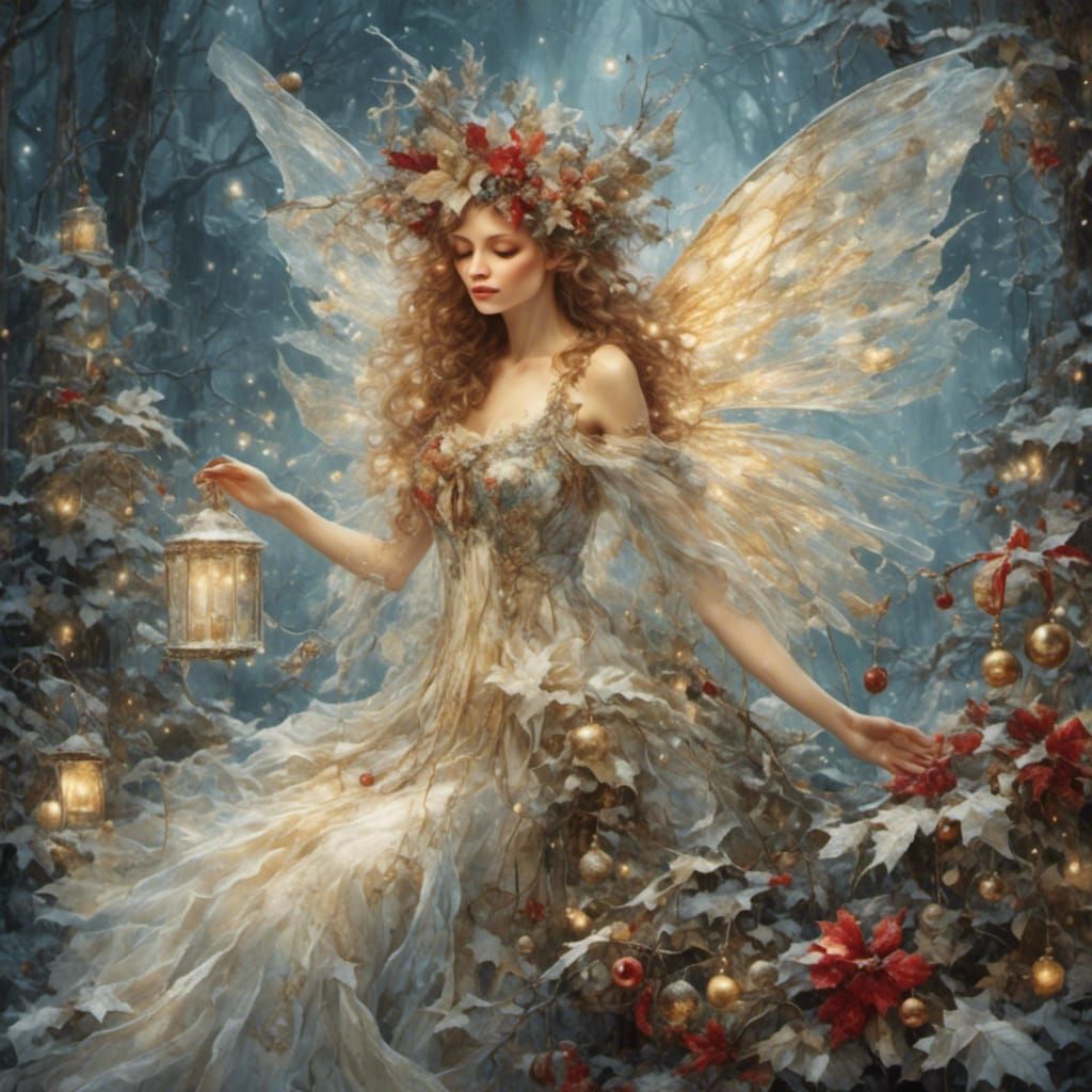 Hyperreal Christmas Fairy Digital Rendering