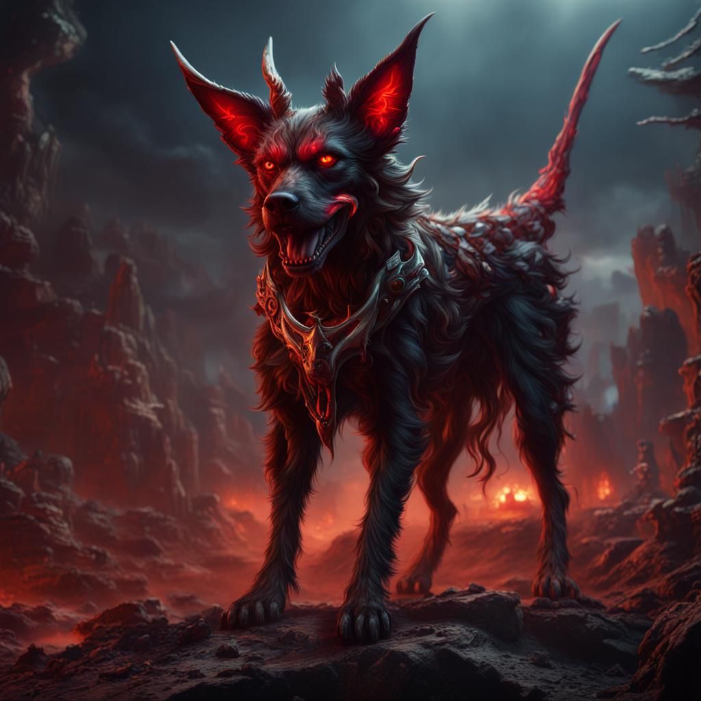 Detailed Matte Painting of Satan's Dog