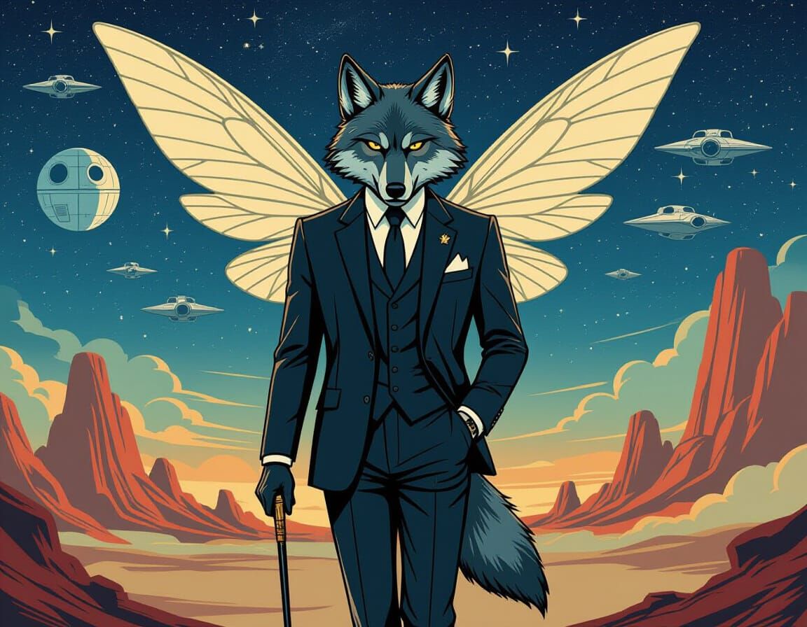 Big Bad Wolf with Fairy Wings in Star Wars