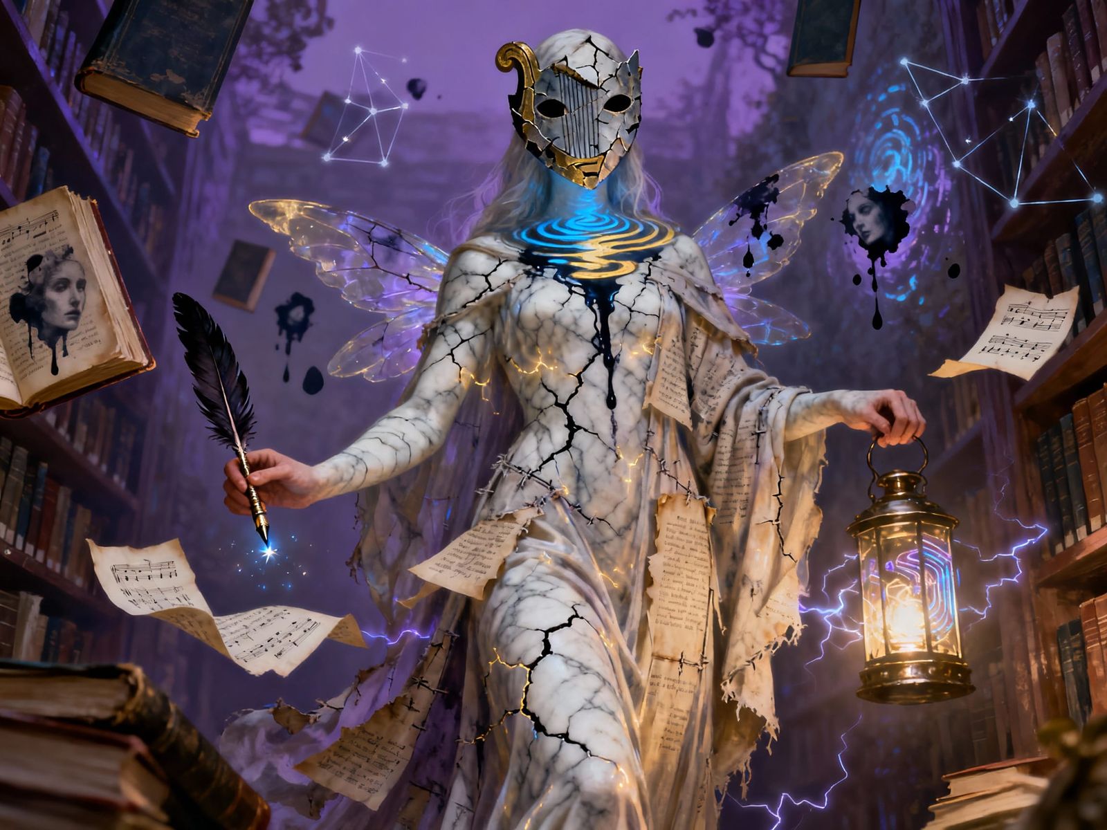 Virelai the Hollow Muse: Surreal Ethereal Character Art