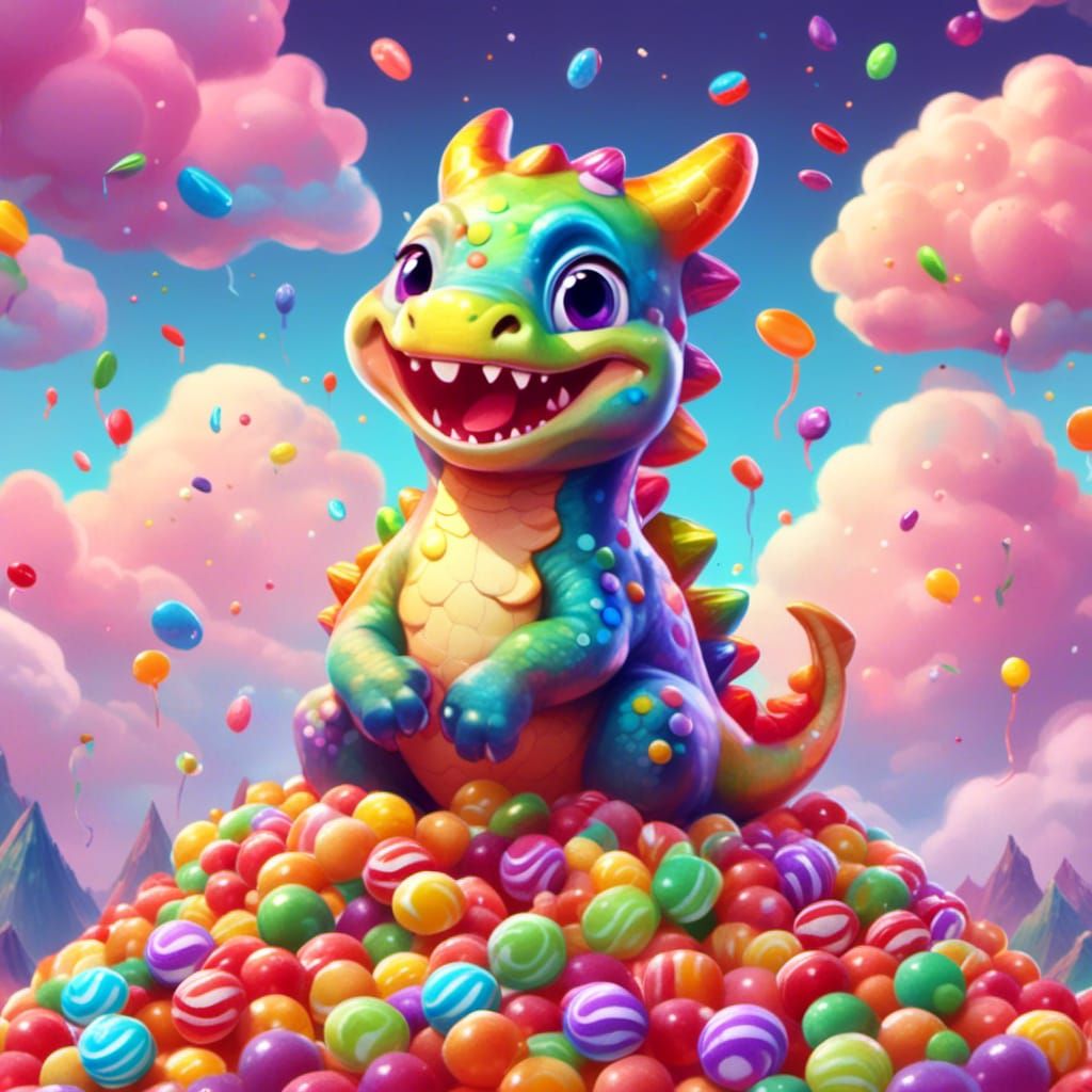 Dinosaur Baby on Candy Mountain: Candy Art