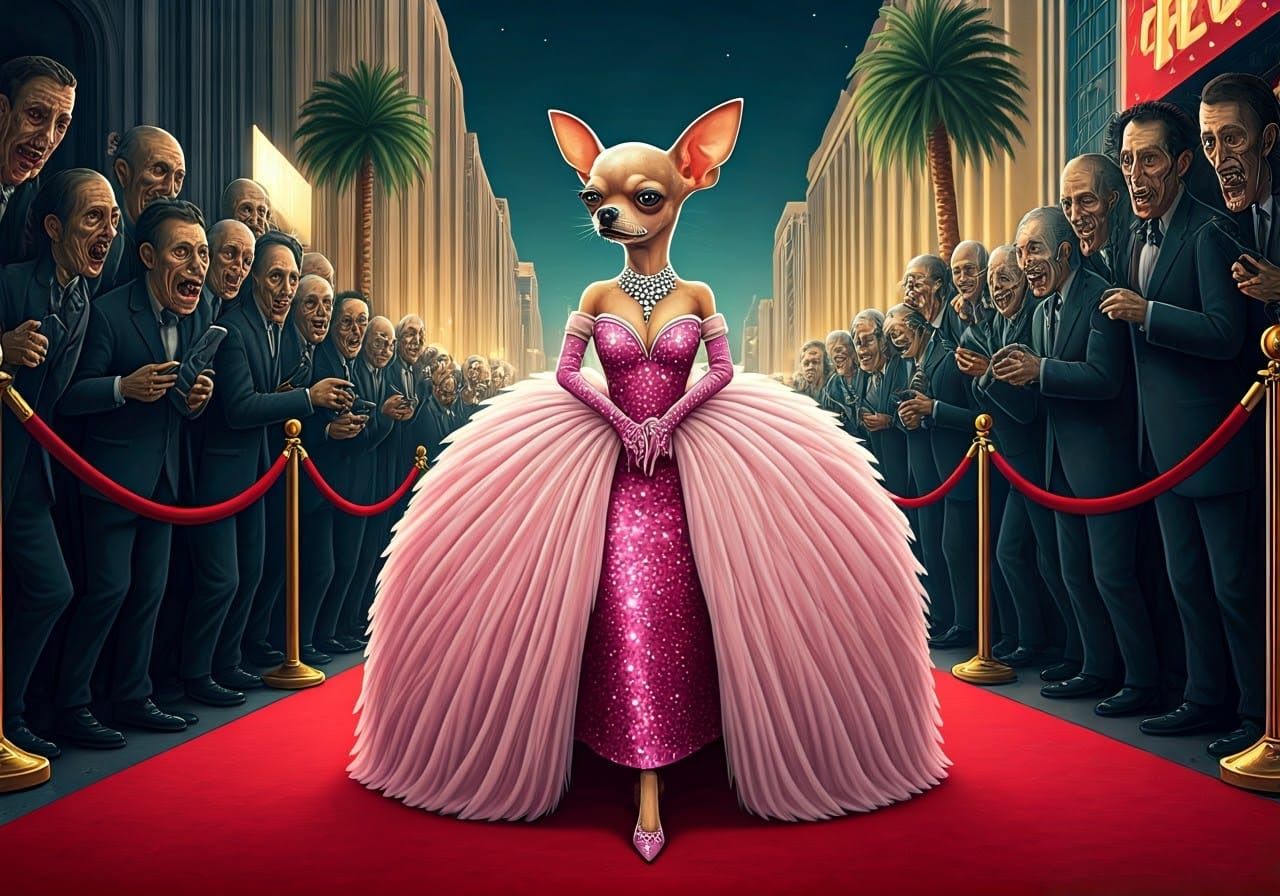 Haute Couture Chihuahua Struts Down Red Carpet