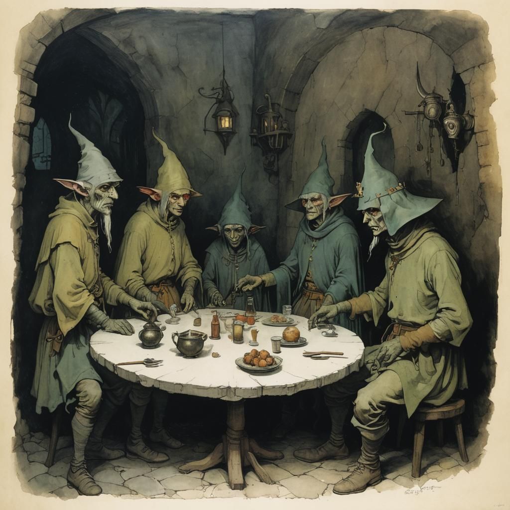 Sinister Elves in Dark Fantasy Tavern
