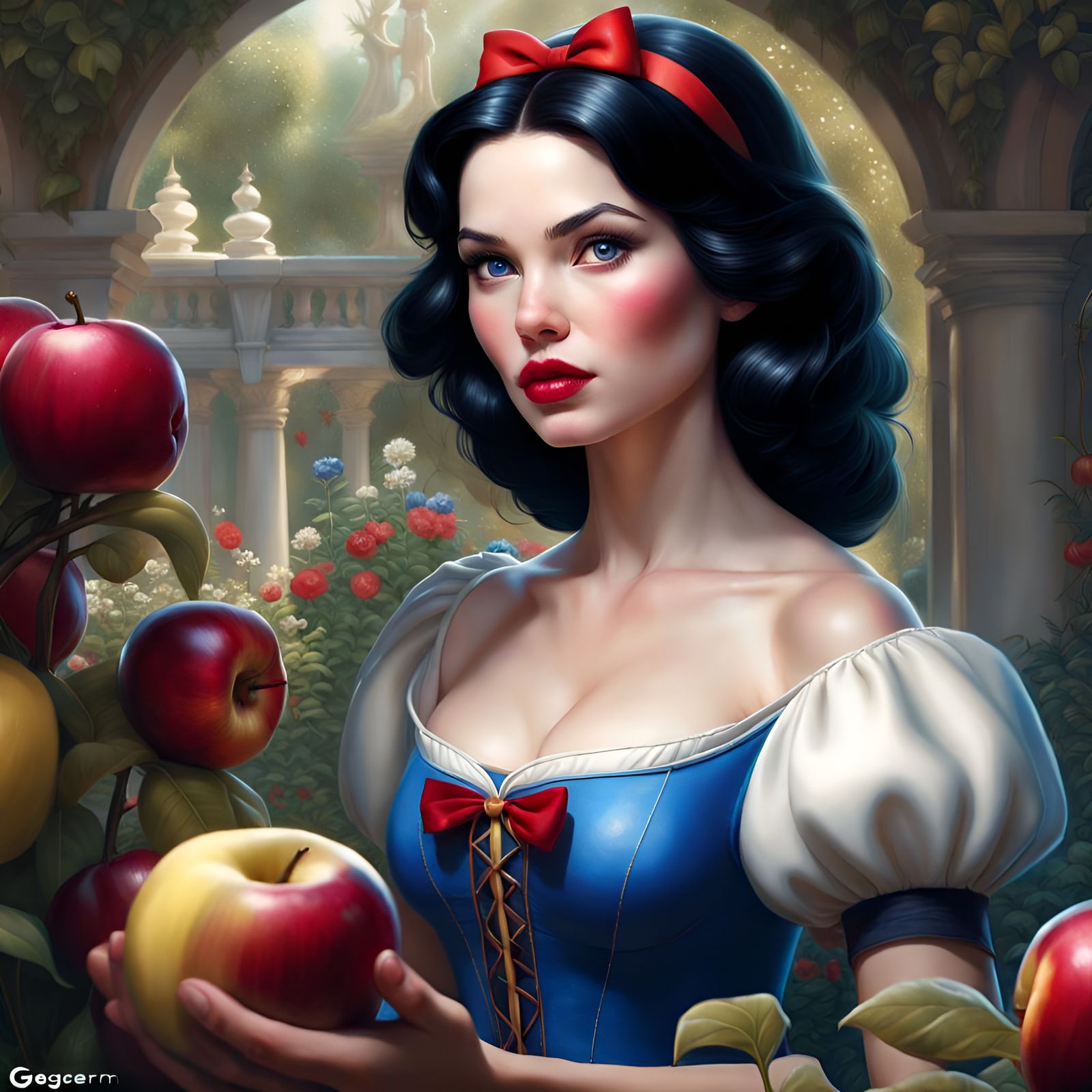 Snow White Portrait in Hyperrealistic Digital Art