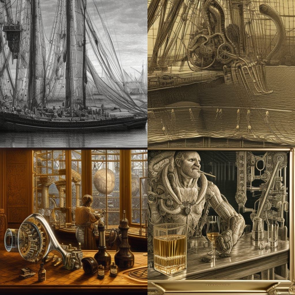 Humanoid Robot Sipping Whiskey: Hyperrealistic 8K