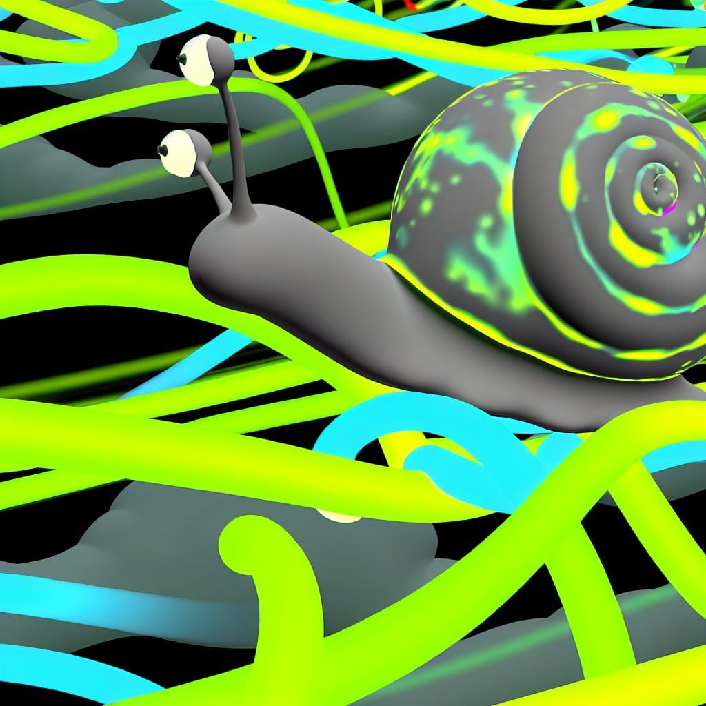 Neon Grey Snailiens in an Enormified Neonstorm