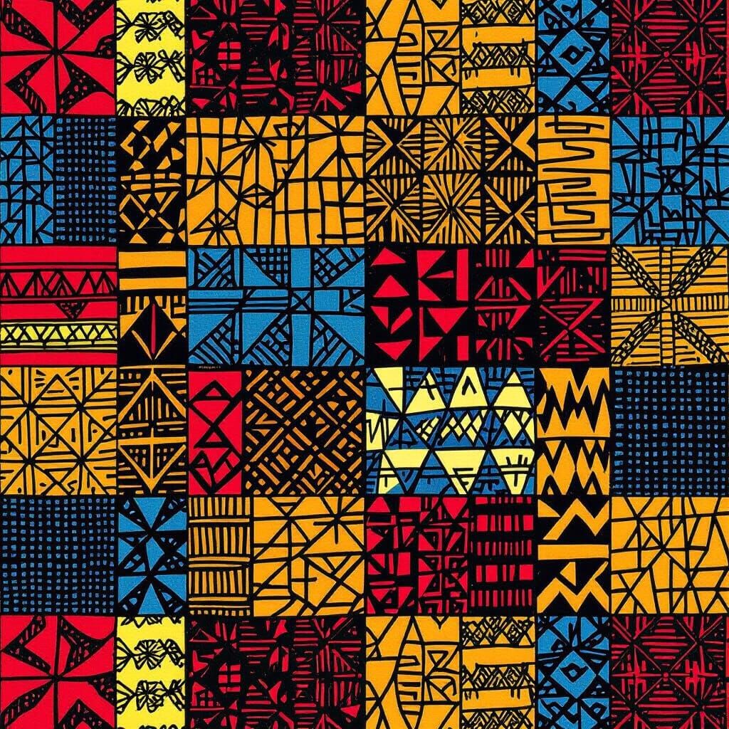 Vibrant African Tribal Textiles with Batik Prints