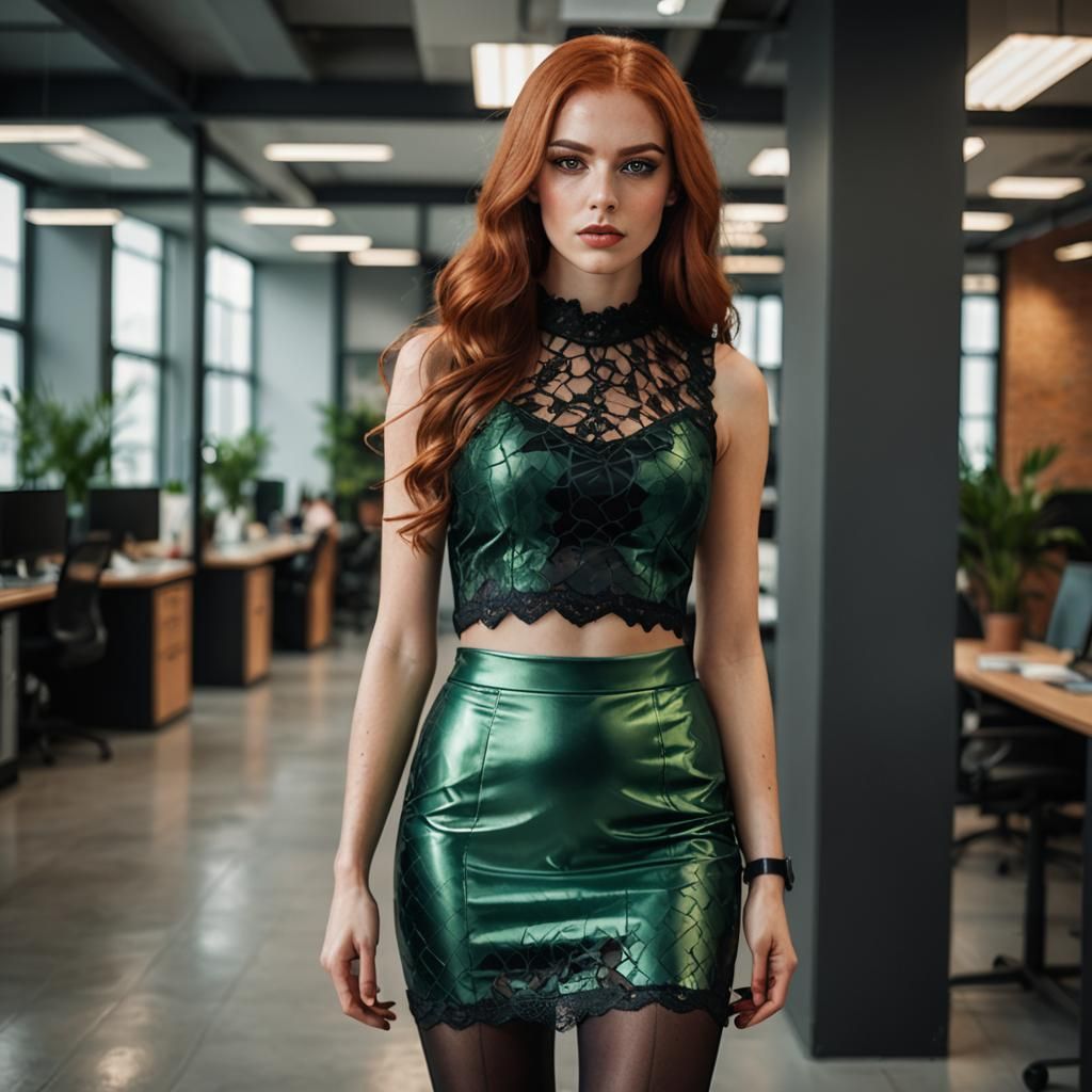 Realistic Portrait of a Woman in an Office