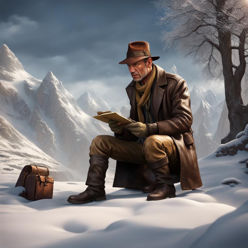 Indiana Jones in the Snow: Detailed Matte Painting