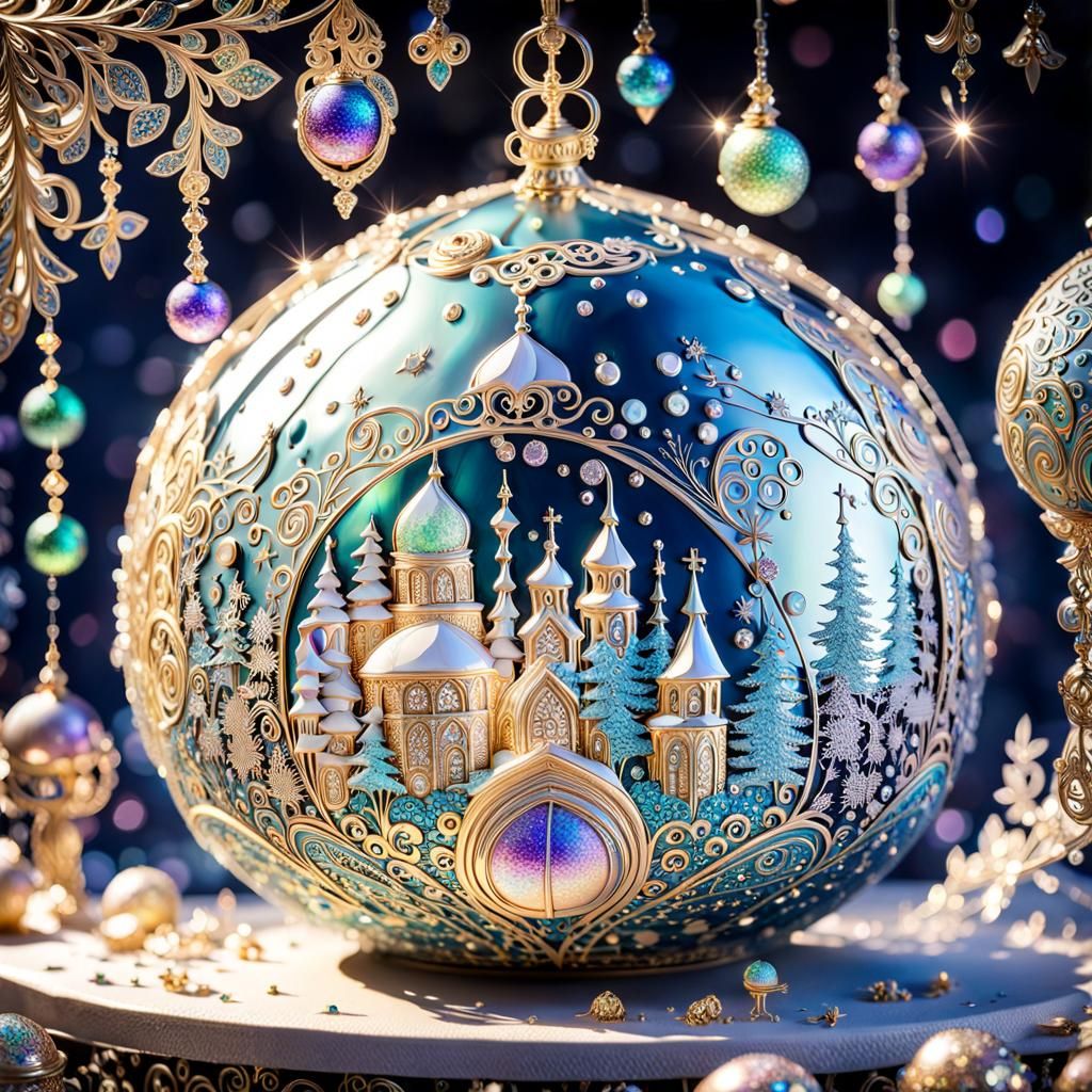 Fairy Village Showered in Metal Confetti