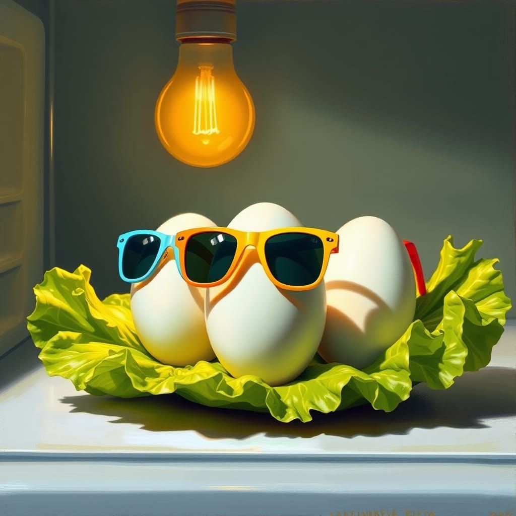Eggs in Sunglasses: A Whimsical Still Life
