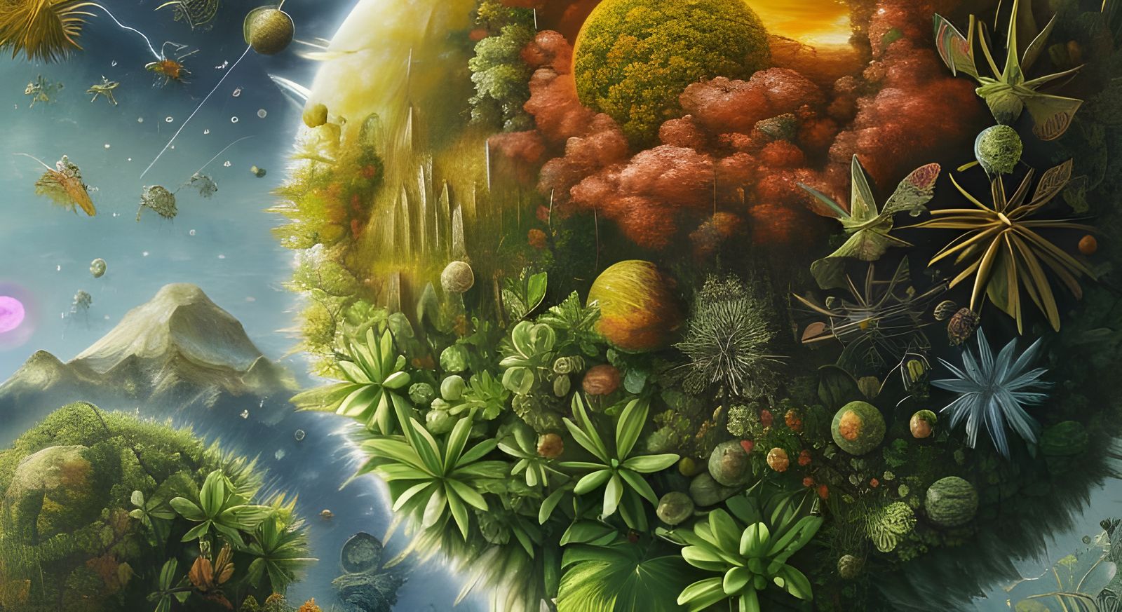 Sci-Fi Horror Earth in Basquiat Style