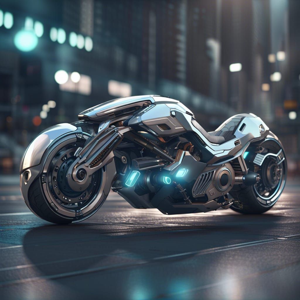 Futuristic Aero-Bike Concept in Polished Metal