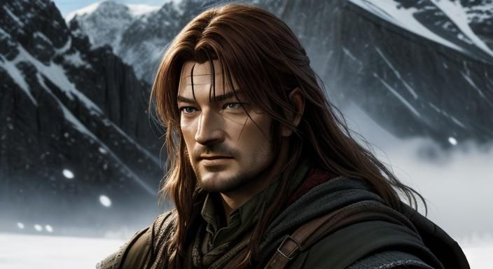 Boromir Portrait in Middle-earth: Detailed Matte Painting