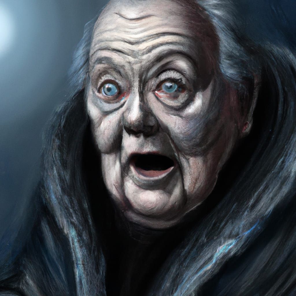 Frightened Grandpa in Baroque Maximalist Style