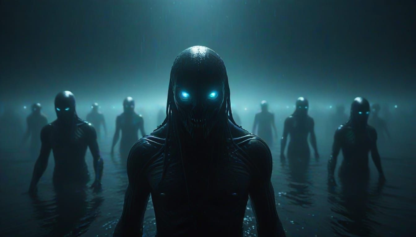 Ominous Deep Sea Encounter in Dark Fantasy Art