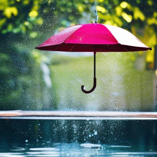 Umbrella Caught in a Big Splash: Professional Photo