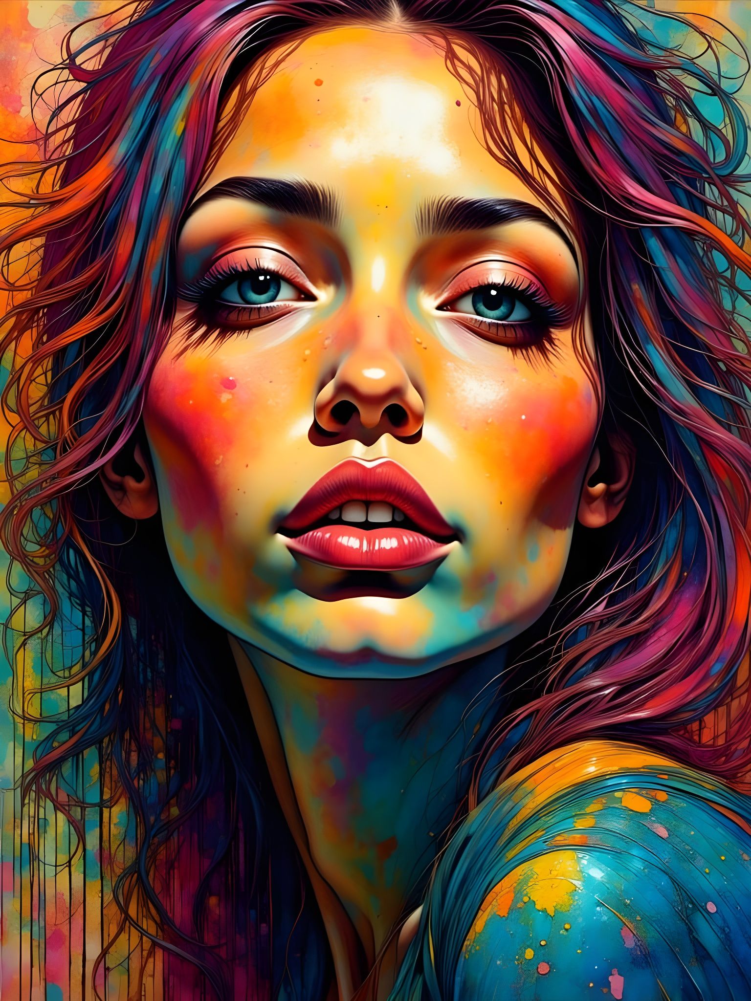 Abstract Portrait of a Beautiful Woman