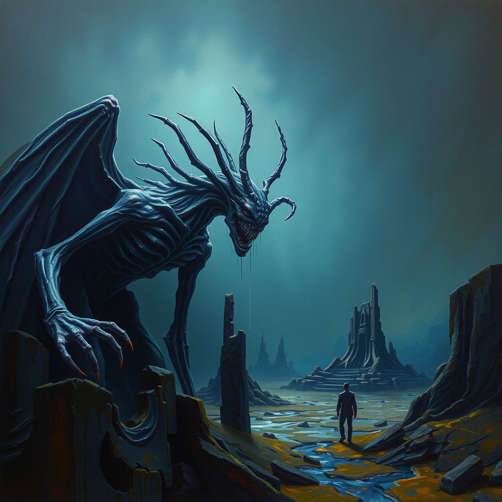 Haunting Dreamscape with Macabre Creatures