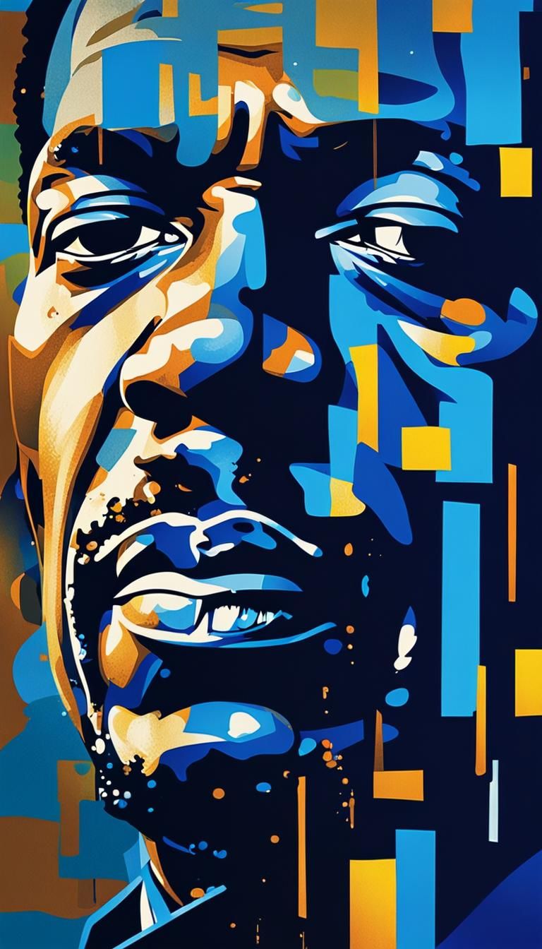 Abstract Jazz Reflections: Pop Art Digital Portrait