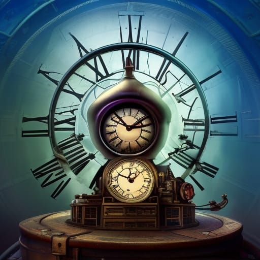 Broken Clock in Space: Digital Art