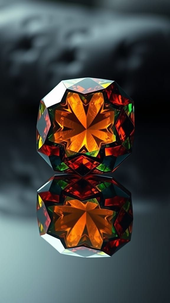 Ammolite Gemstone in Ultra-Detailed 3D Render