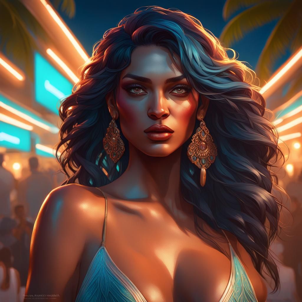 Miami Beach Nightlife: Art Nouveau Portrait