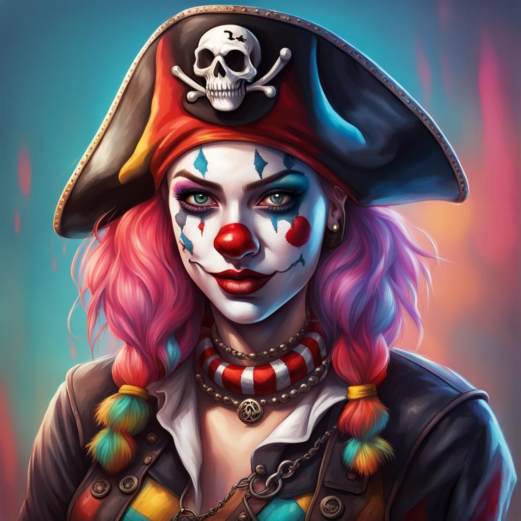 Harley Quinn Inspired Clown Pirate in D&D Style