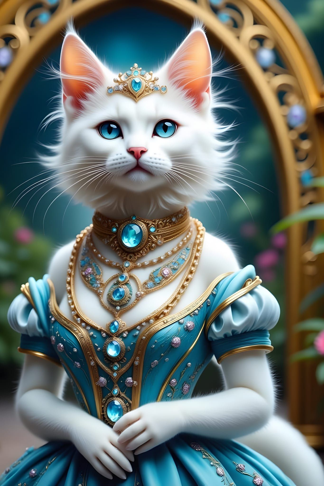 Regal Feline in Victorian Splendor