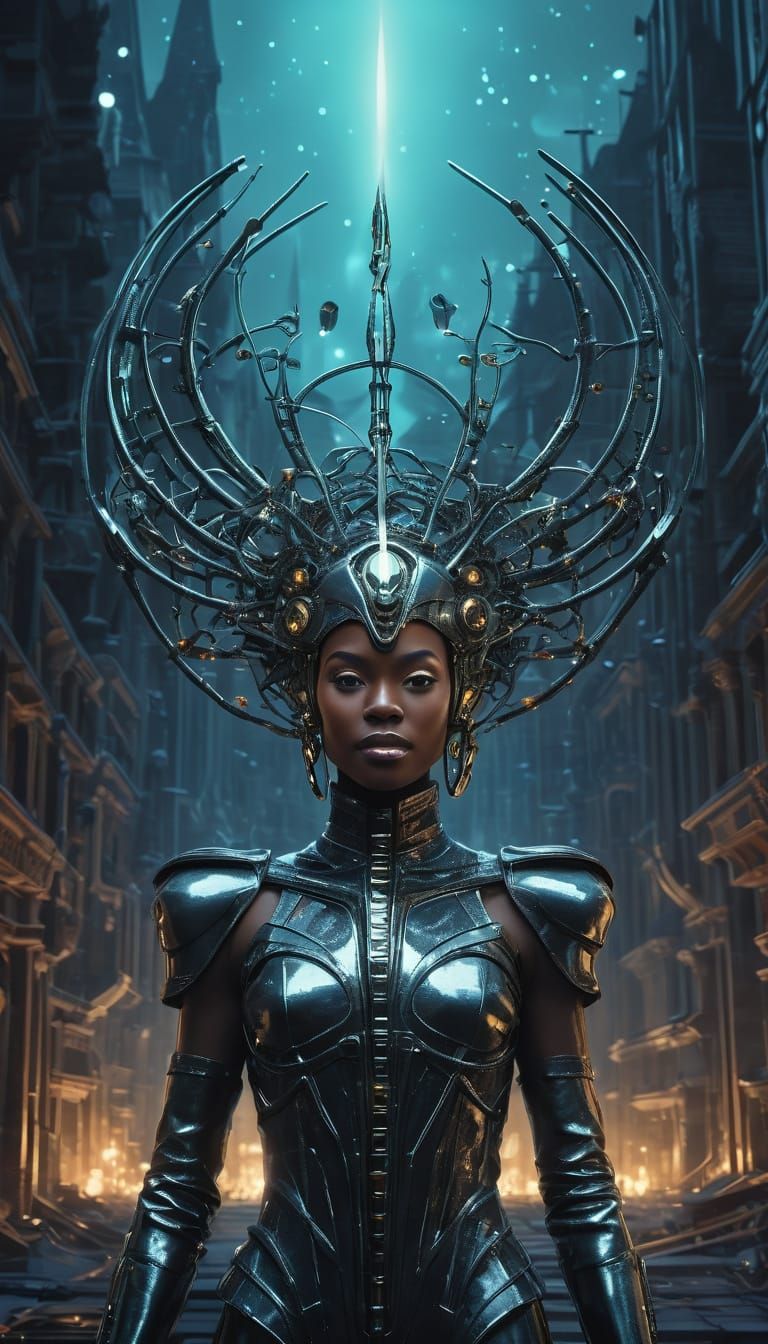 Reine de Saba - léger sourire position en action dynamique d...