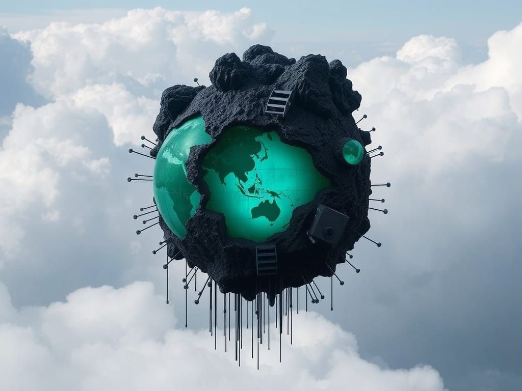 Nanotech Cityscape in Dystopian Haze