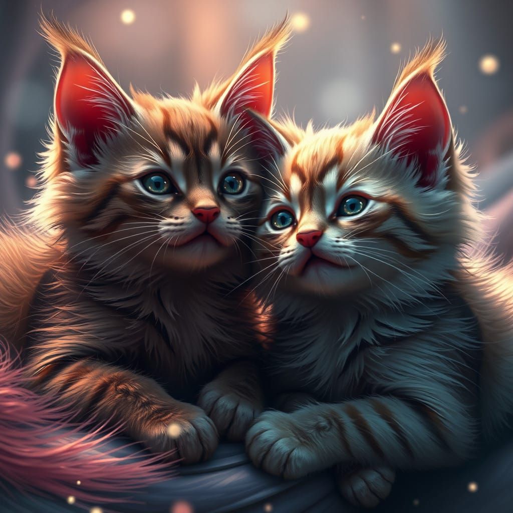 Whimsical Cat Guardian in Fantastical Realm