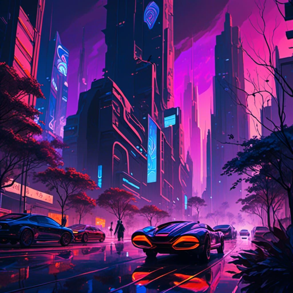 Futuristic Sci-Fi Metropolis with Gleaming Skyscrapers