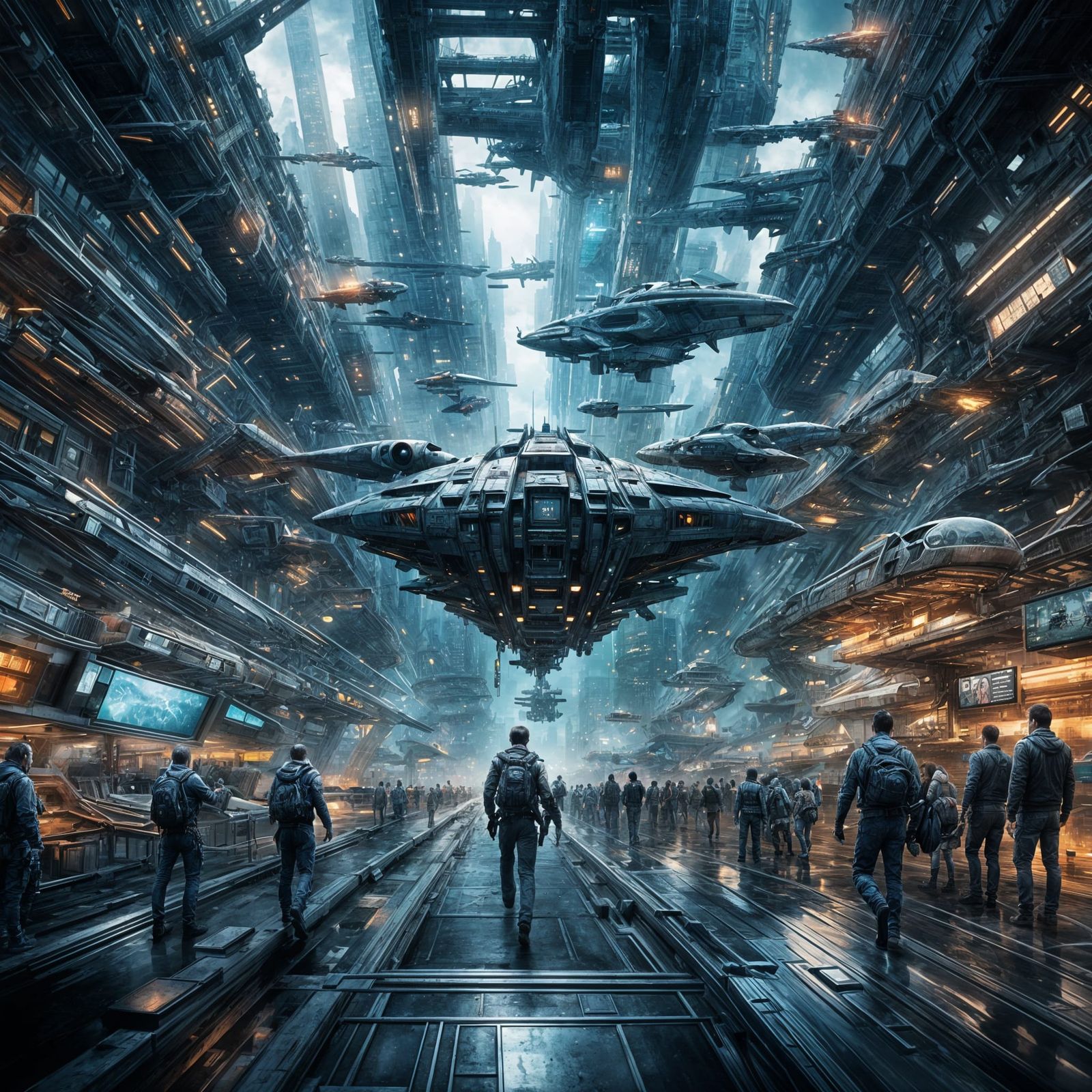 Dramatic Spaceport at Terminal Velocity: Digital Matte Paint...