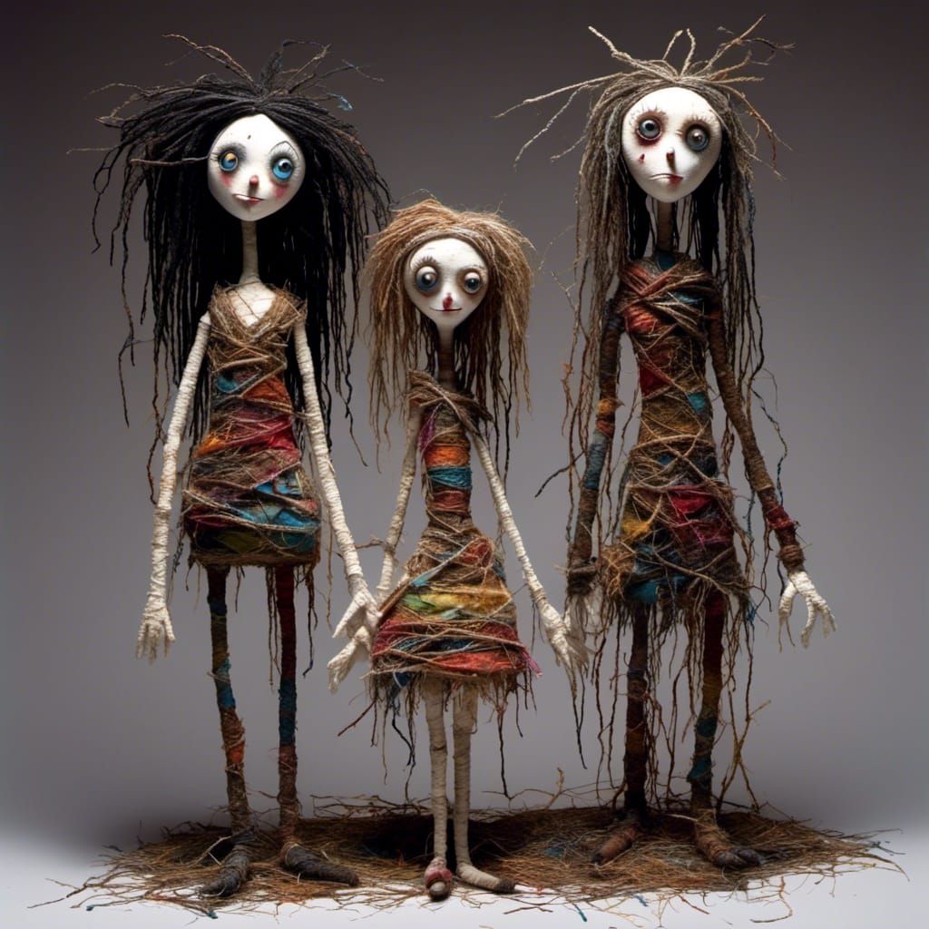 <lora:PR Twiggy Dolls:1.0> cute witch dolls