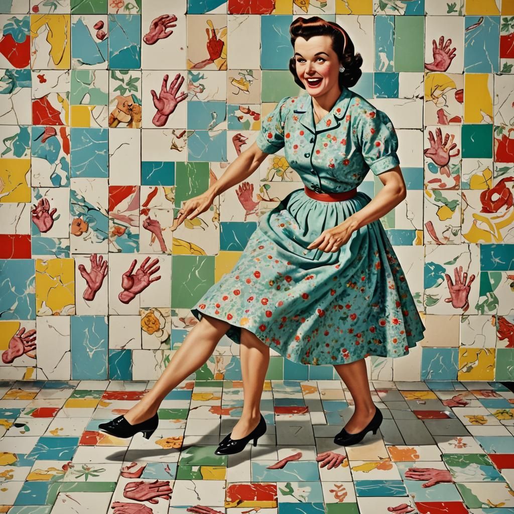 Deformed 1950s Housewife with Bad Anatomy